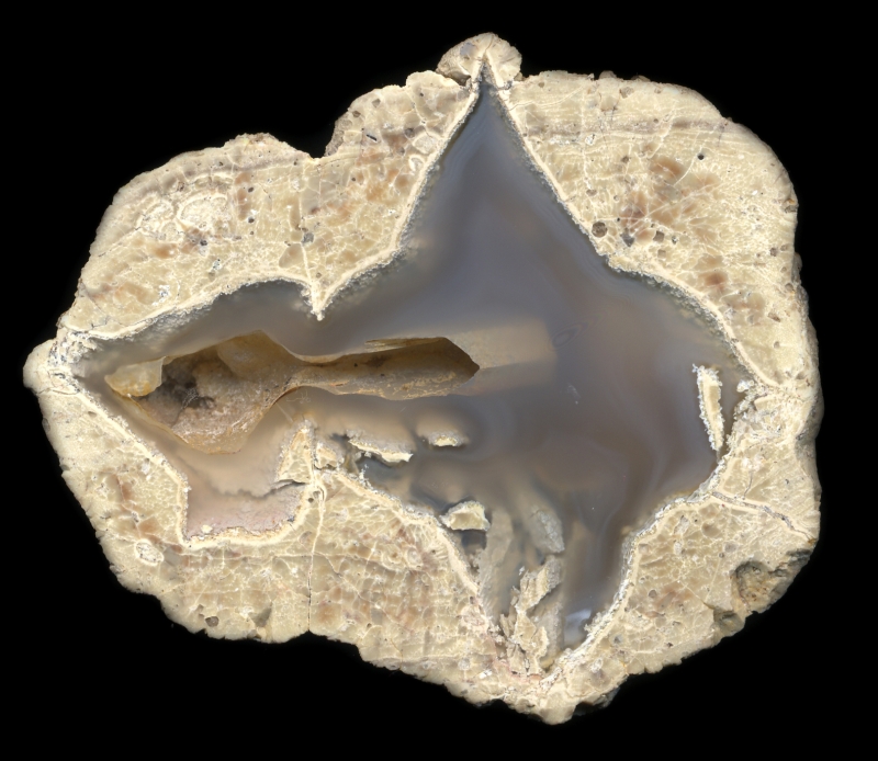 Simple Sandy's Bed Thunderegg with Clear Grey Agate